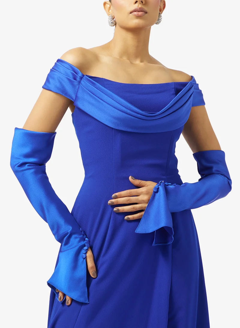 Akadia Fashion  A-LINE FREE SLEEVES CREPE DRESS for Women | Best Price UAE